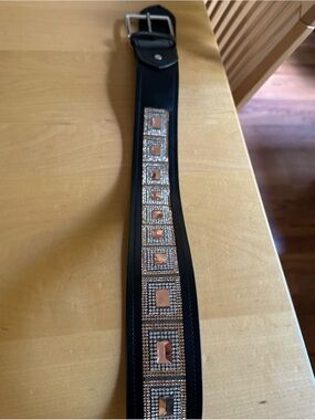 Elegant Equestrian Stockholm Black Bronze, and Silver Studded Women's Belt Large